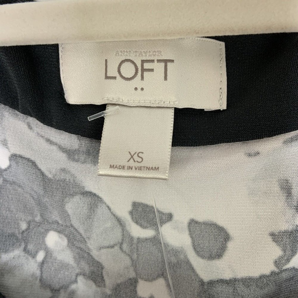 NEW Loft Gray Floral Y2K Dress Women’s Size XS - Picture 4 of 8